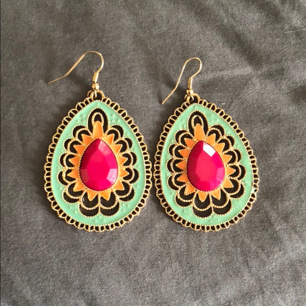 Bright colored earrings